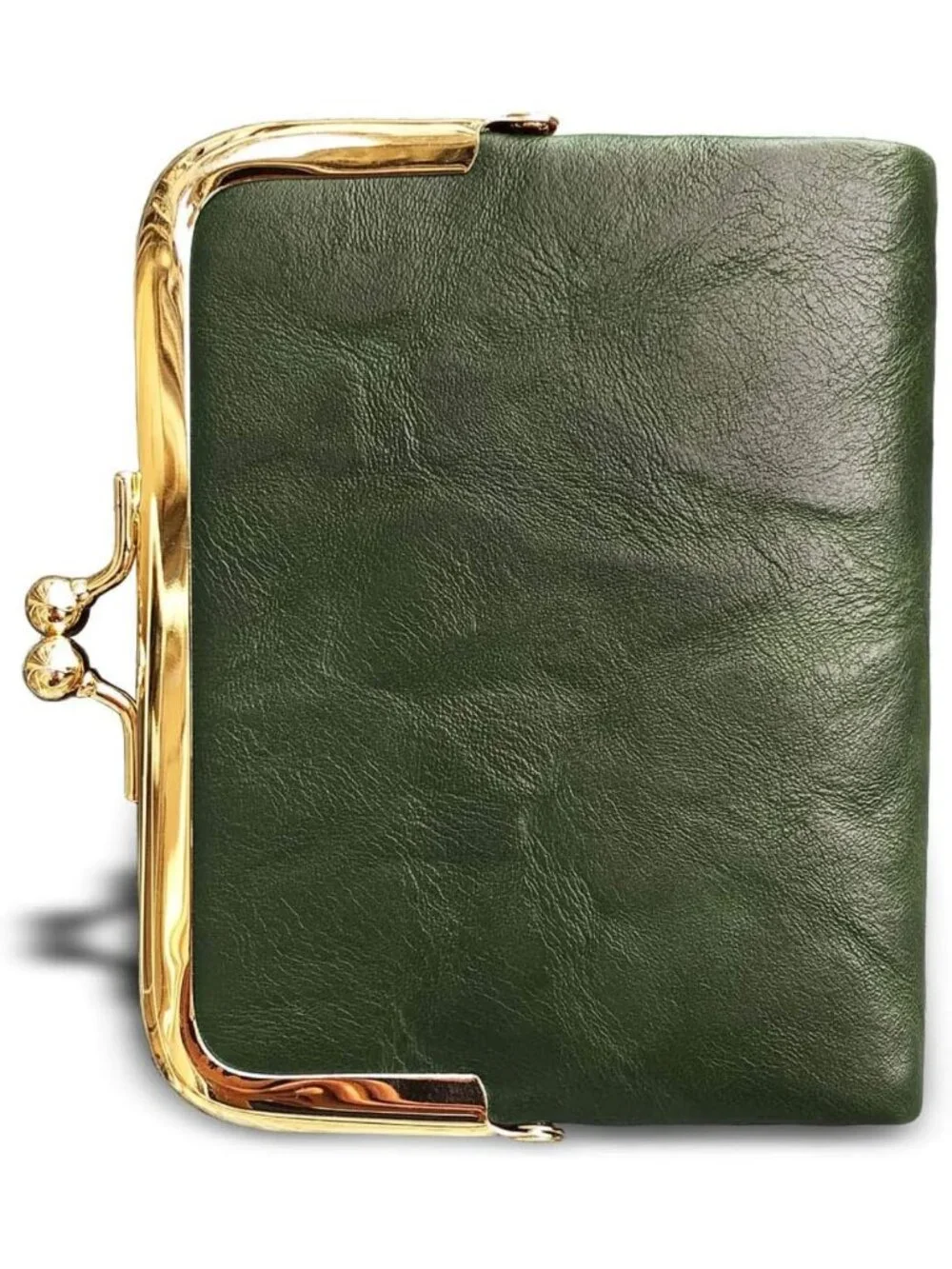 Compact RFID Women's Wallet - Vintage Leather Bifold Coin Purse with Zipper